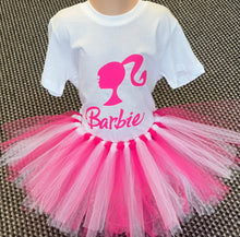 Load image into Gallery viewer, Handmade barbie t shirt and tutu set