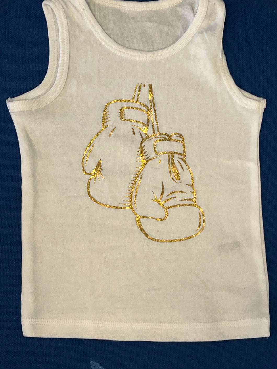 Custom made Boxing gloves vest gold