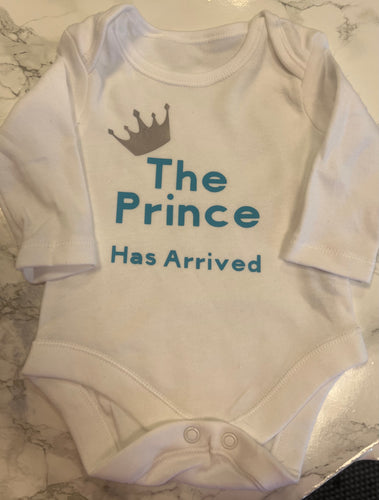 The prince has arrived long sleeve bodysuit