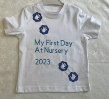 Load image into Gallery viewer, My first day at nursery 2023 personalised more colours will add name