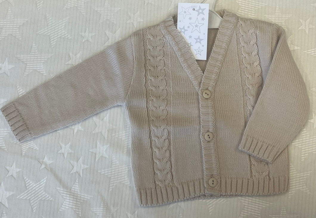 Cable knit cardigan camel