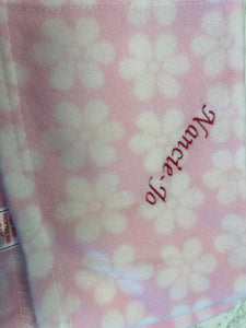 Personalised blanket 75 x 75 cm blue and pink