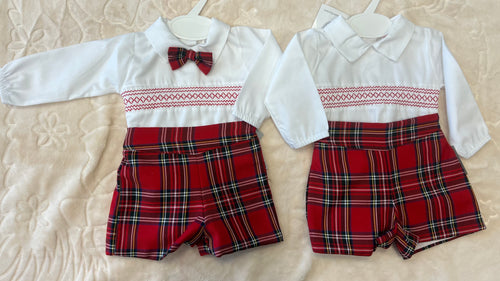 Tarten short set with removable bow