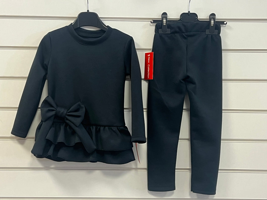 Girls 2 piece lounge legging set navy 1-10 years