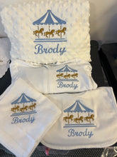 Load image into Gallery viewer, 4 piece personalised embroidered carousel set