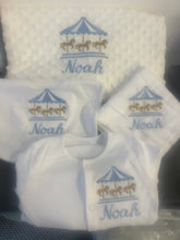 Load image into Gallery viewer, 4 piece personalised embroidered carousel set