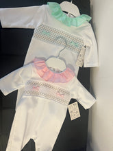 Load image into Gallery viewer, Smocked cotton Spanish baby gros