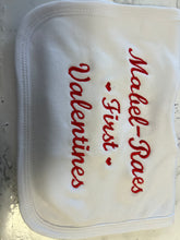 Load image into Gallery viewer, Personalised first valentines bib