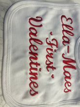 Load image into Gallery viewer, Personalised first valentines bib