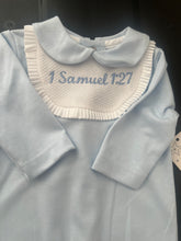 Load image into Gallery viewer, Spanish 100% cotton baby gros can be personalised more colours