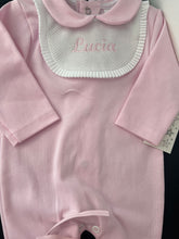 Load image into Gallery viewer, Spanish 100% cotton baby gros can be personalised more colours