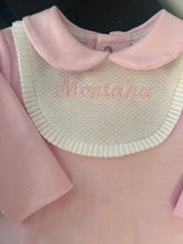 Load image into Gallery viewer, Spanish 100% cotton baby gros can be personalised more colours
