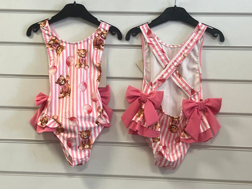 Teddy bear stripe swimming costume 2-8 years