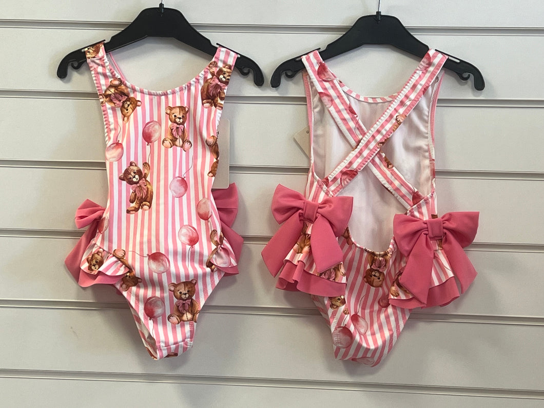 Teddy bear stripe swimming costume 2-8 years