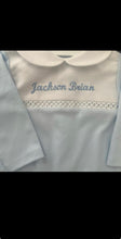 Load image into Gallery viewer, Spanish cotton baby gro white can be personalised