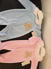 Load image into Gallery viewer, Velour teddy bear baby gro