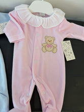 Load image into Gallery viewer, Velour teddy bear baby gro