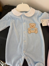 Load image into Gallery viewer, Velour teddy bear baby gro