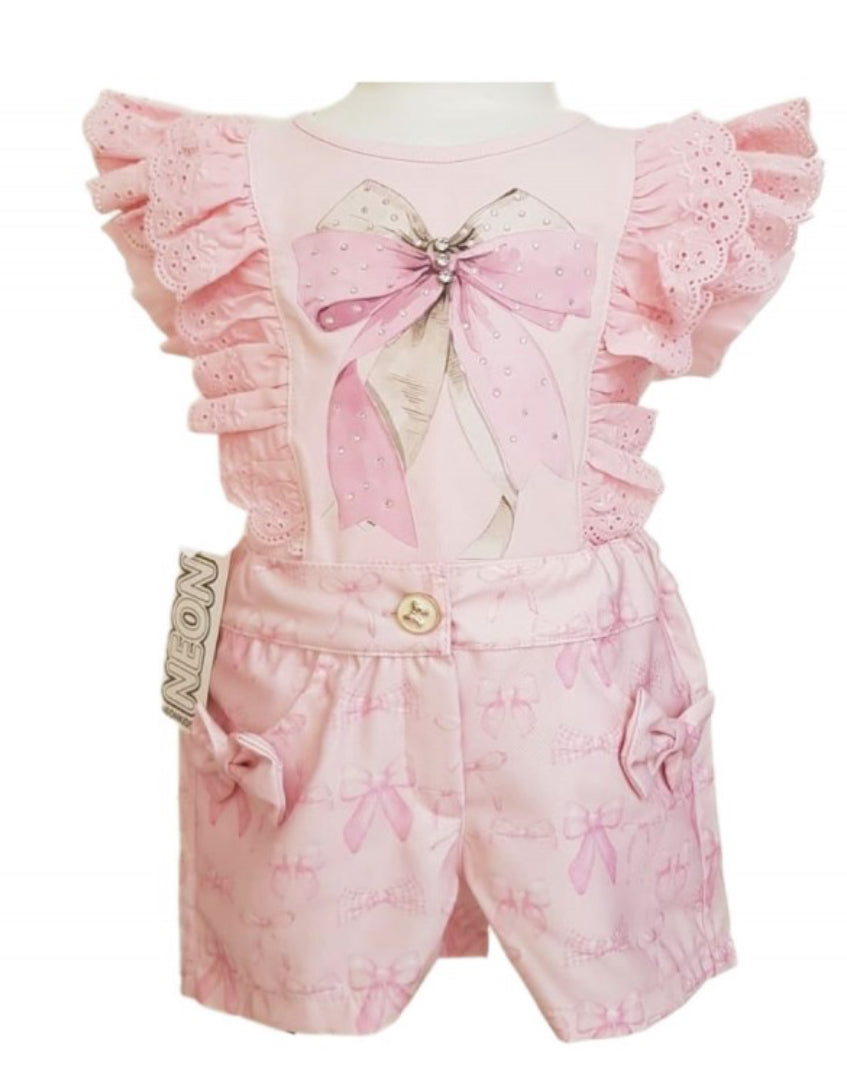 Neon kids pink short set 1-8 years