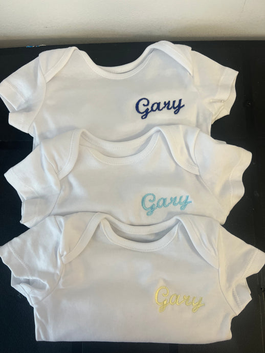 Personalised name or initial popper vests newborn - 10 years