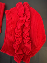 Load image into Gallery viewer, Red 2 piece frill knit set