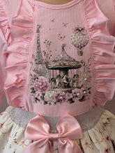 Load image into Gallery viewer, Neon Pink skirt set carousel design 1-8 years
