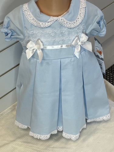 Fruit de ma passion blue bow dress 3-36 months