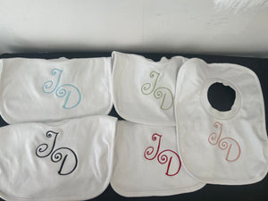 Personalised large initials bib any text colour 3 for £10