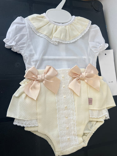 2 piece Spanish camel bow jam pants