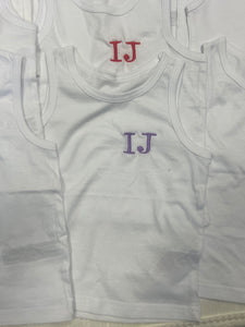 Personalised initial vests 1-10 years