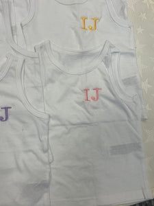 Personalised initial vests 1-10 years