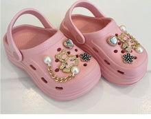 Load image into Gallery viewer, Pink crocs with charms