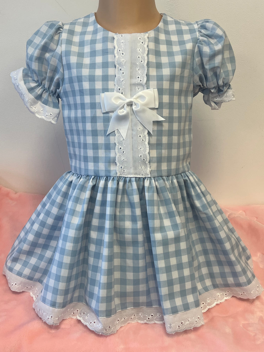 Blue chequered dress