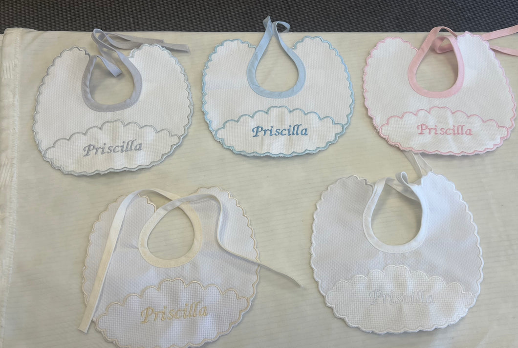 Personalised Spanish bibs with name or initial more colours