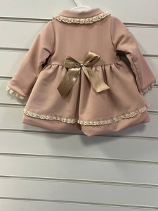 Dusky pink camel bow coat 12-48 months