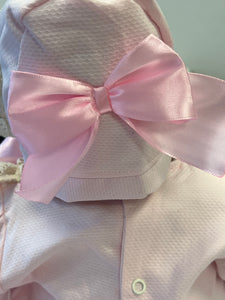 Pink romper with bonnet 3-36 months