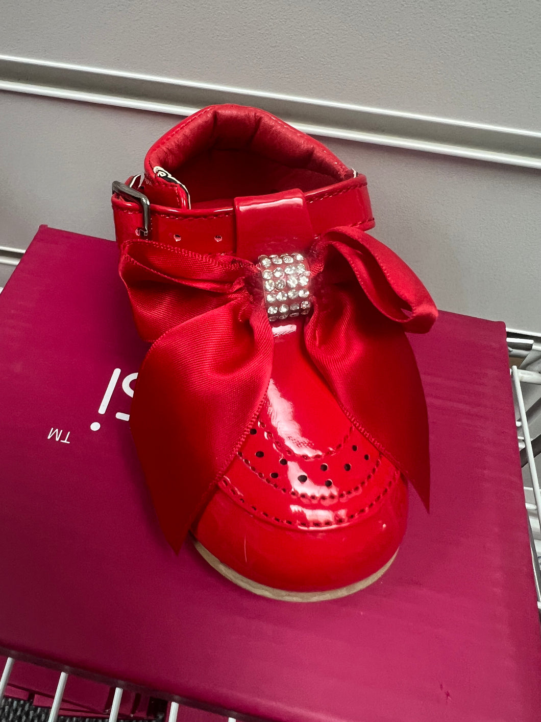 Kelsi red bow shoes