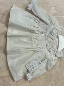 Cream smocked dress 3-36 months