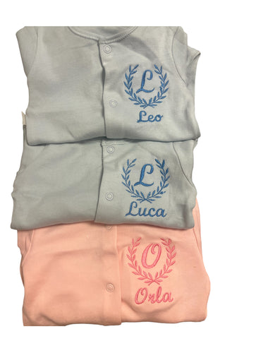 Personalised crest sleep suit