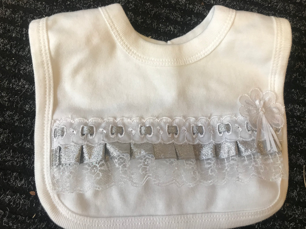 Lace bib - silver