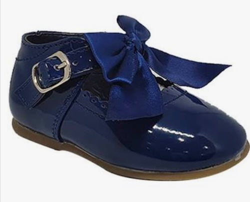 Melia patent bow shoes - navy