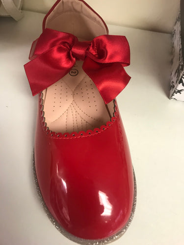 Kelsi big girls bow shoes 8-2 - Red