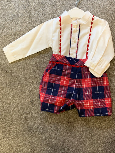 Spanish navy red short set 6 months only