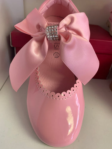 Kelsi bling bow shoes 8-2  - Pink