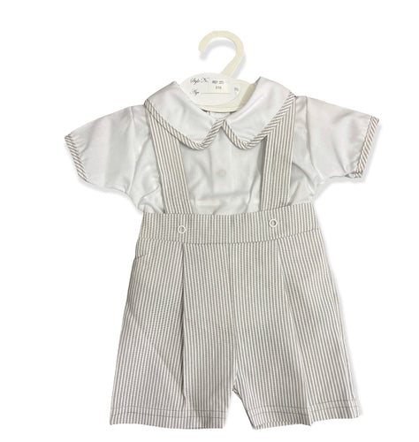 Grey stripe short set