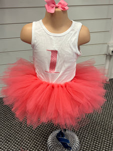 Custom made birthday tutu set 1-8 years