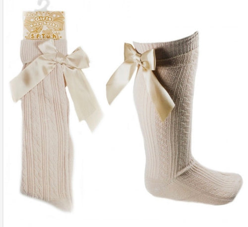 Soft touch knee high ribbed socks - Camel