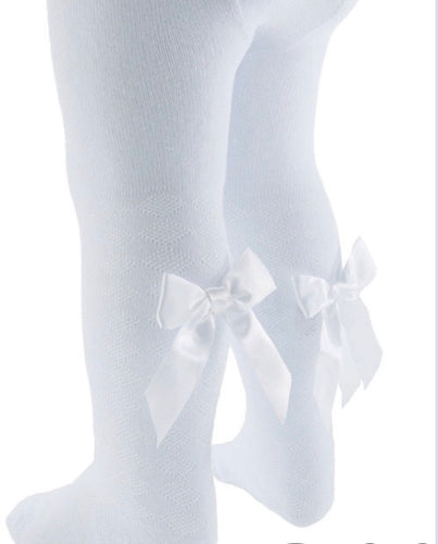 Bow tights - White